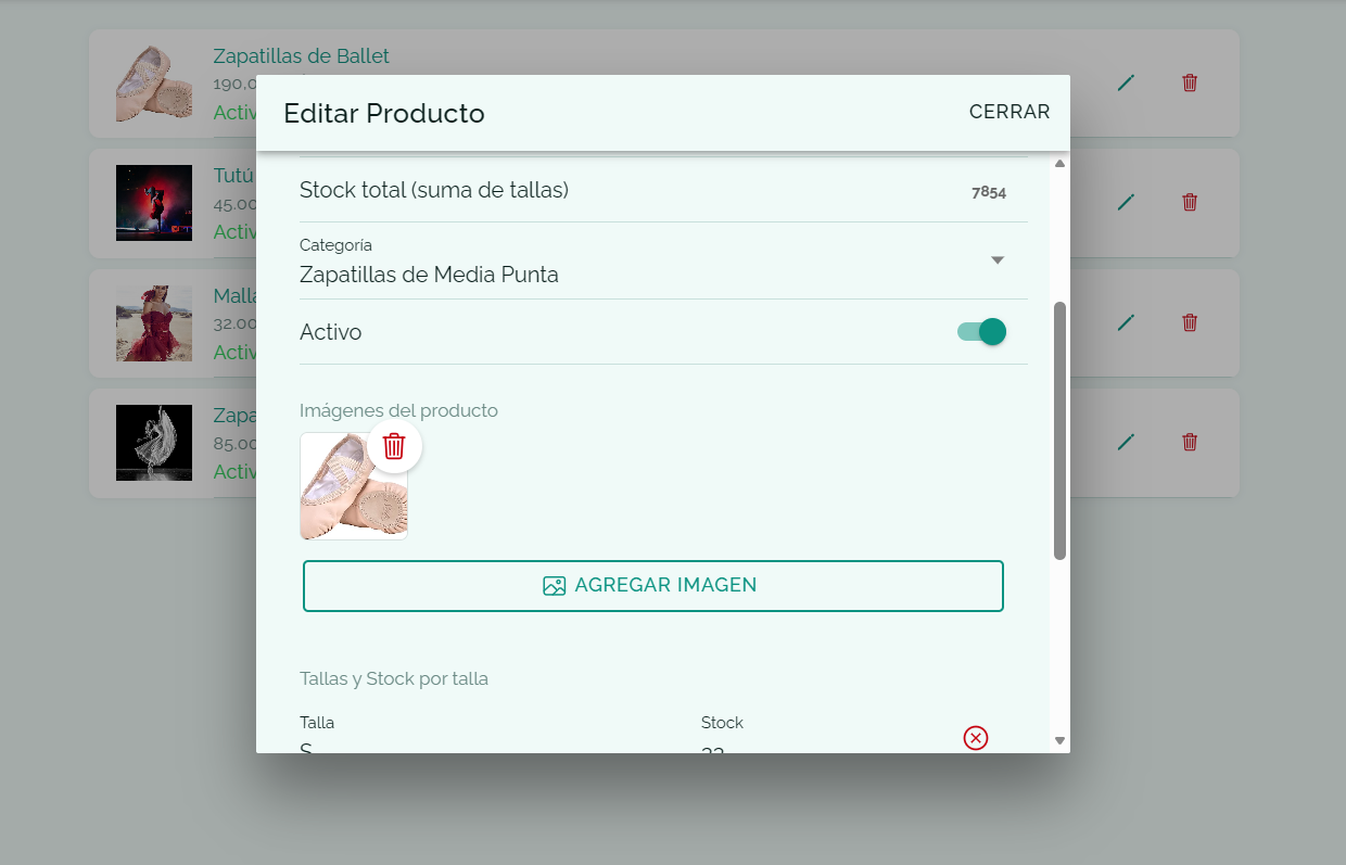 Panel de gestión de catálogo de productos en VetaHub